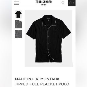 Todd Snyder - Made in LA Montauk Tipped Full Placket Polo (XL)